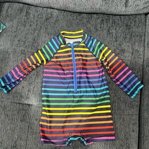 Primary Multicolor Striped Kids Swim Wear Size 6-12 months Like New Condition